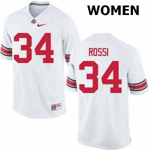 Women's Ohio State Buckeyes #34 Mitch Rossi White Nike NCAA College Football Jersey Stability JVO8444PF